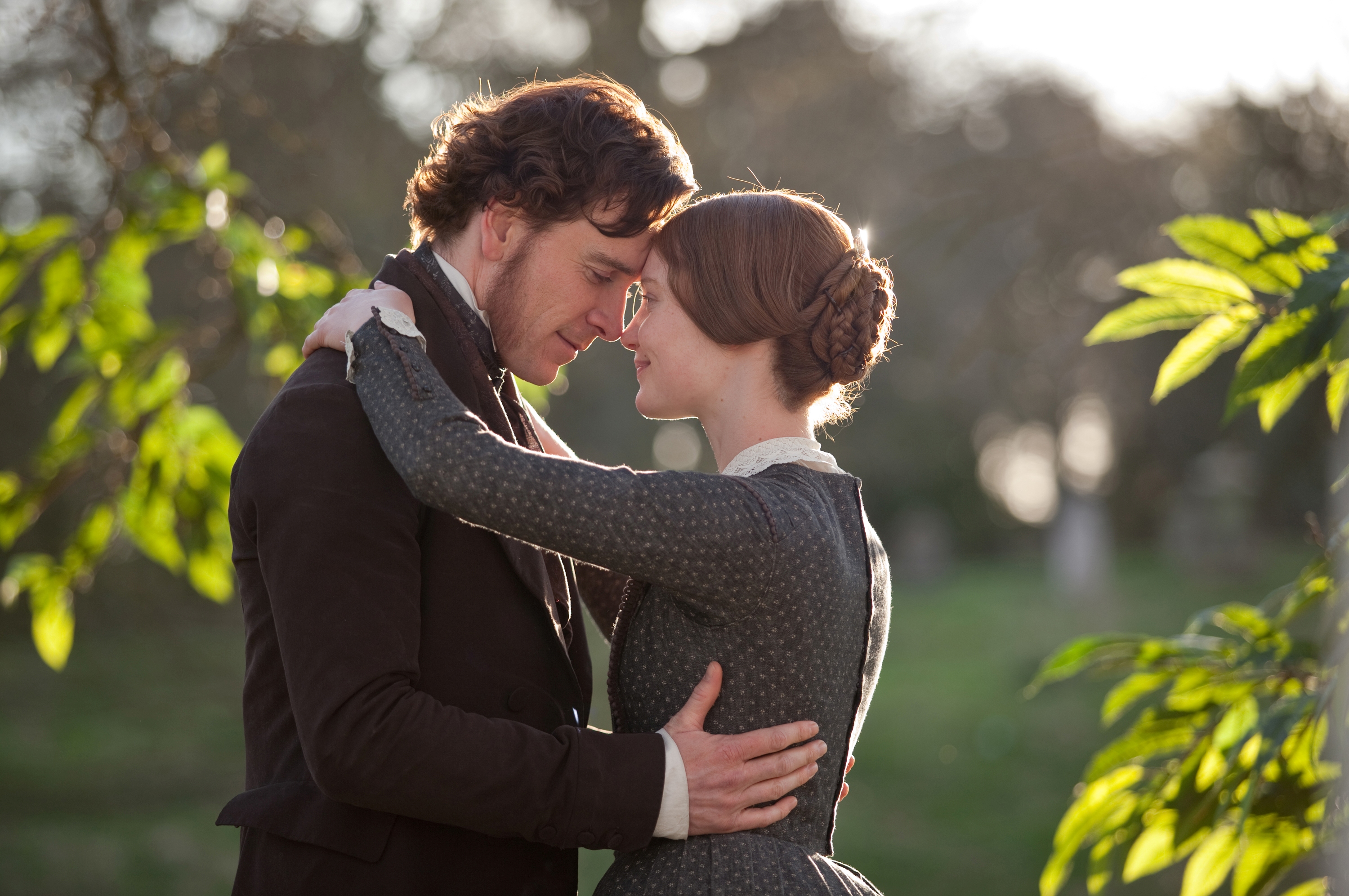 Michael Fassbender (left) and Mia Wasikowska (right) in the romantic drama JANE EYRE, a Focus Features release directed by Cary Fukunaga.  Photo Credit: Laurie Sparham